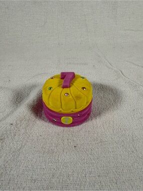 Pink and Yellow Rhinestone 7 Year Old Small Jewelry Box